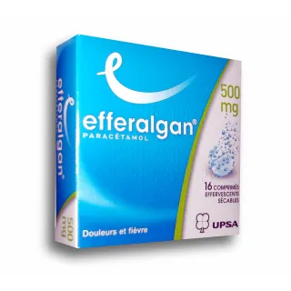 Efferalgan 500 mg en boite de 16 comprimés effervescents sécable