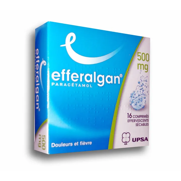 Efferalgan 500 mg en boite de 16 comprimés effervescents sécable
