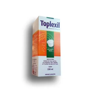 Toplexil sirop toux sèche Oxomémazine 0.33mg/ml flacon de 150 ml