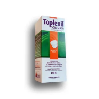 Toplexil sirop sans sucre toux sèche flacon de 150 ml
