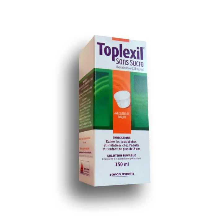 Toplexil sirop sans sucre toux sèche flacon de 150 ml