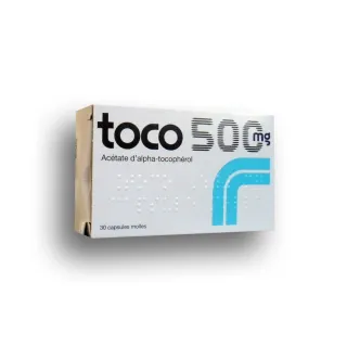 Toco 500 mg vitamine E boite de 30 capsules