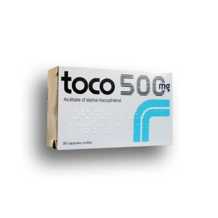 Toco 500 mg vitamine E boite de 30 capsules