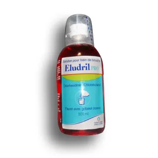 Eludril Pro en flacon de 500 ml de solution pour bain de bouche