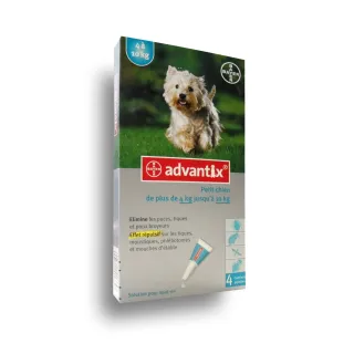 Advantix spot-on chiens en boite de 4 pipettes de 1 ml.