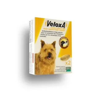 Veloxa vermifuge Chiens en boite de 2 ou 4 comprimés à croquer Veloxa vermifuge Chiens en boite de 2 ou 4 comprimés à croquer