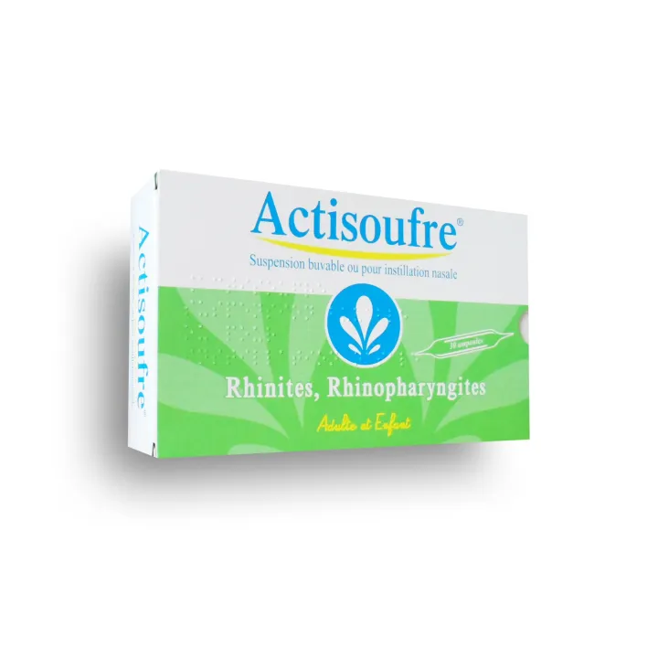 Actisoufre ampoule buvable rhinites, rhinopharyngites - Boite de 30 ampoules