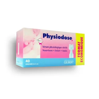 Physiodose sérum physiologique 5 ml Gilbert - Boite de 40 unidoses