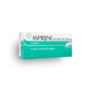 Aspirine du Rhône 500 mg douleurs et fièvre - Boite de 50 comprimés