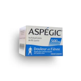 Aspégic 500 mg - Boite de 20 sachets doses