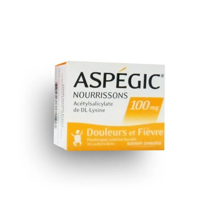 Aspégic nourrissons 100 mg douleur et fièvre - Boite de 20 sachets-doses