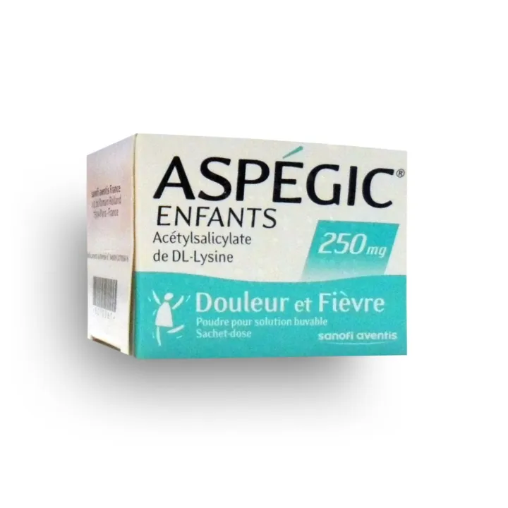 Aspégic enfants 250 mg douleur et fièvre - Boite de 20 sachets