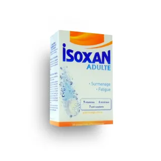 Isoxan Adulte 20 comprimés effervescents - Surmenage et fatigue passagère