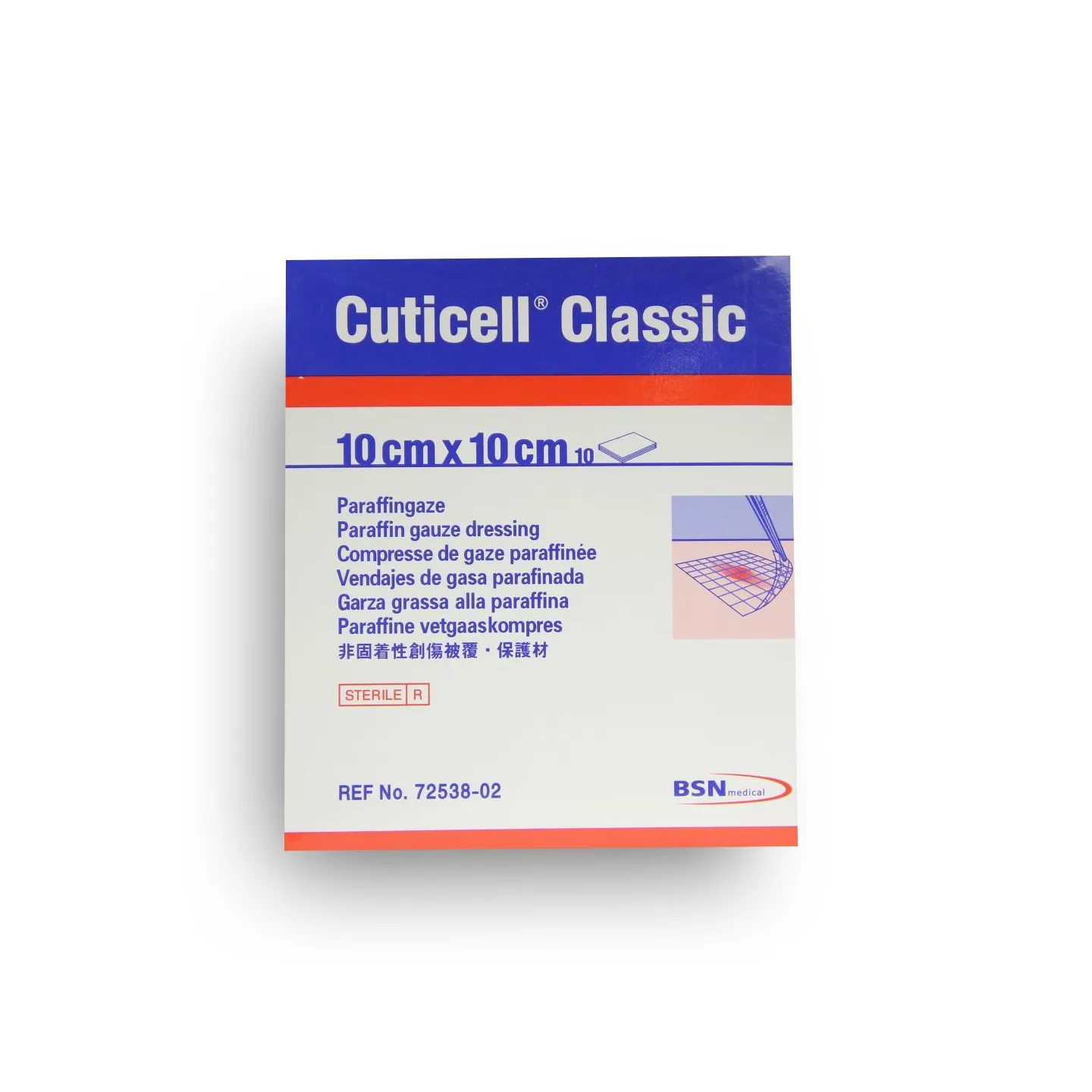Cuticell classic gazes paraffines pansement gras 10 x 10 cm