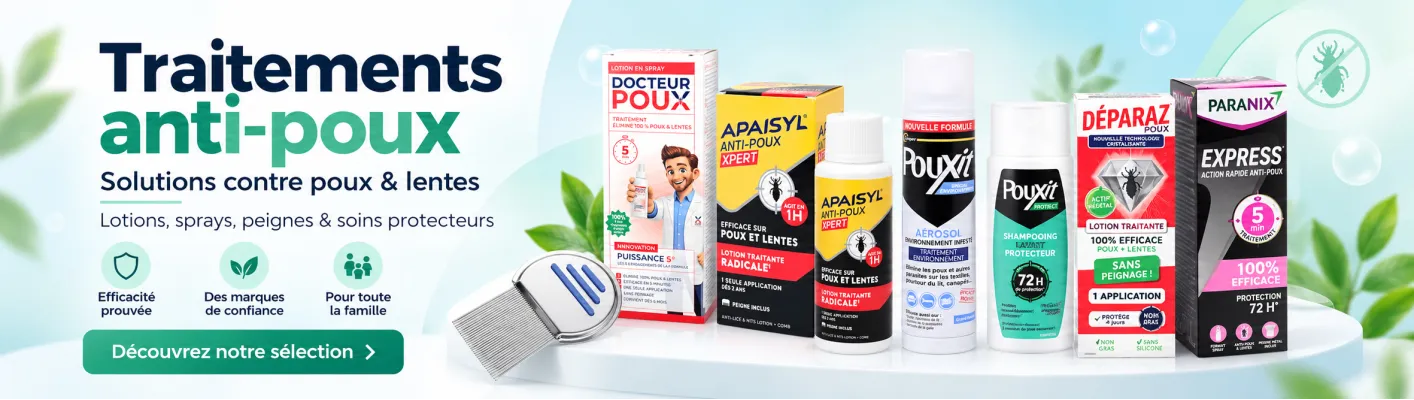 Traitements anti-poux et lentes | Pharmacie en ligne