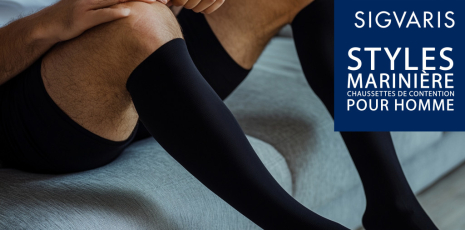 Gamme Sigvaris Styles Marinière - Chaussettes de contention pour homme