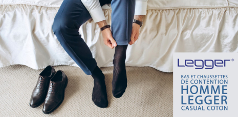 Bas et chaussettes de contention homme Legger Casual Coton